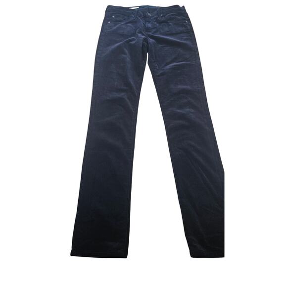 AG the Stevie Slim Straight navy blue corduroy sz 26 EUC career business casual - Picture 2 of 9
